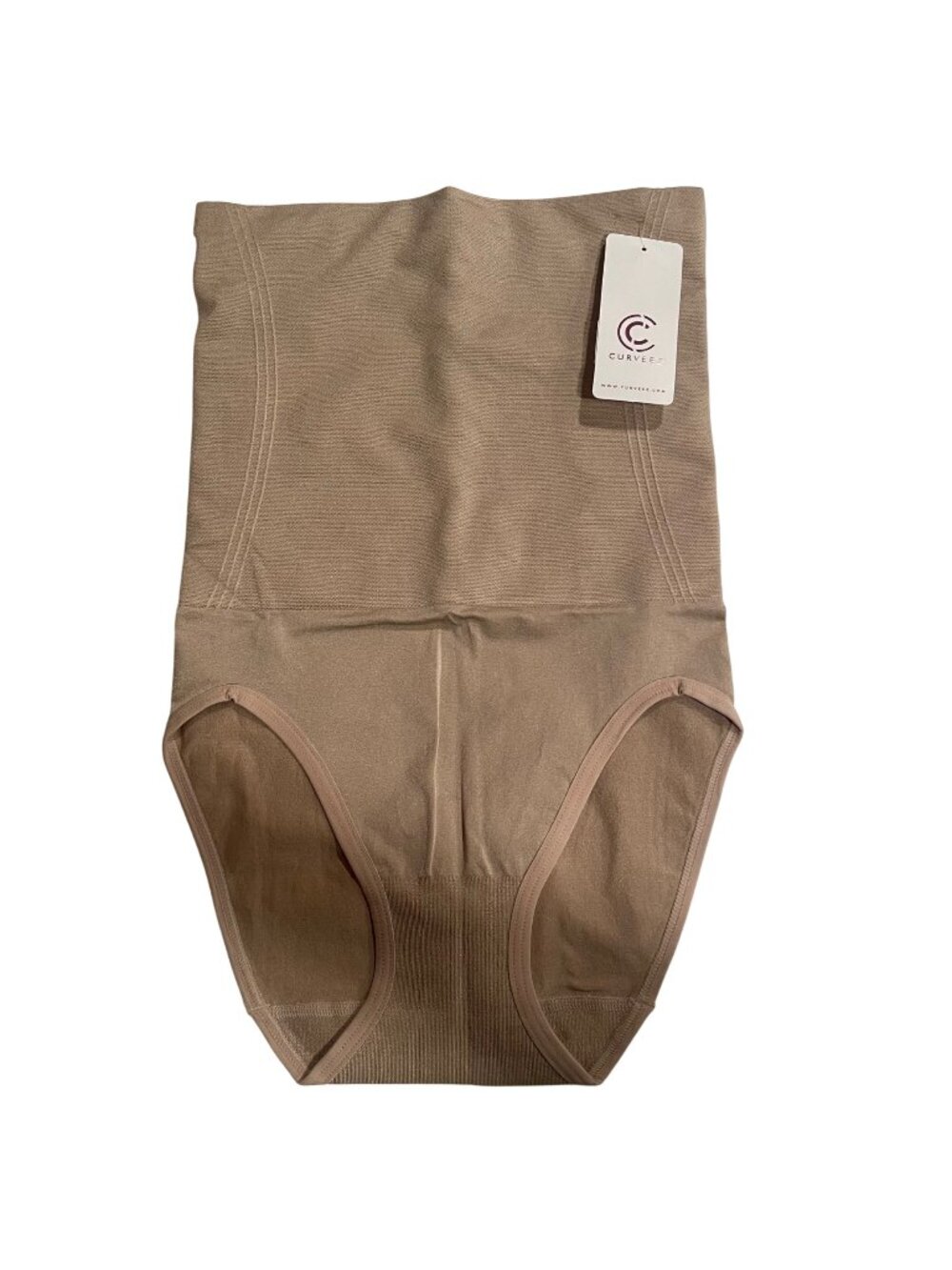 Curveez® Signature Control Briefs Underwear Shapewear Tan Sz MED  CUR3739